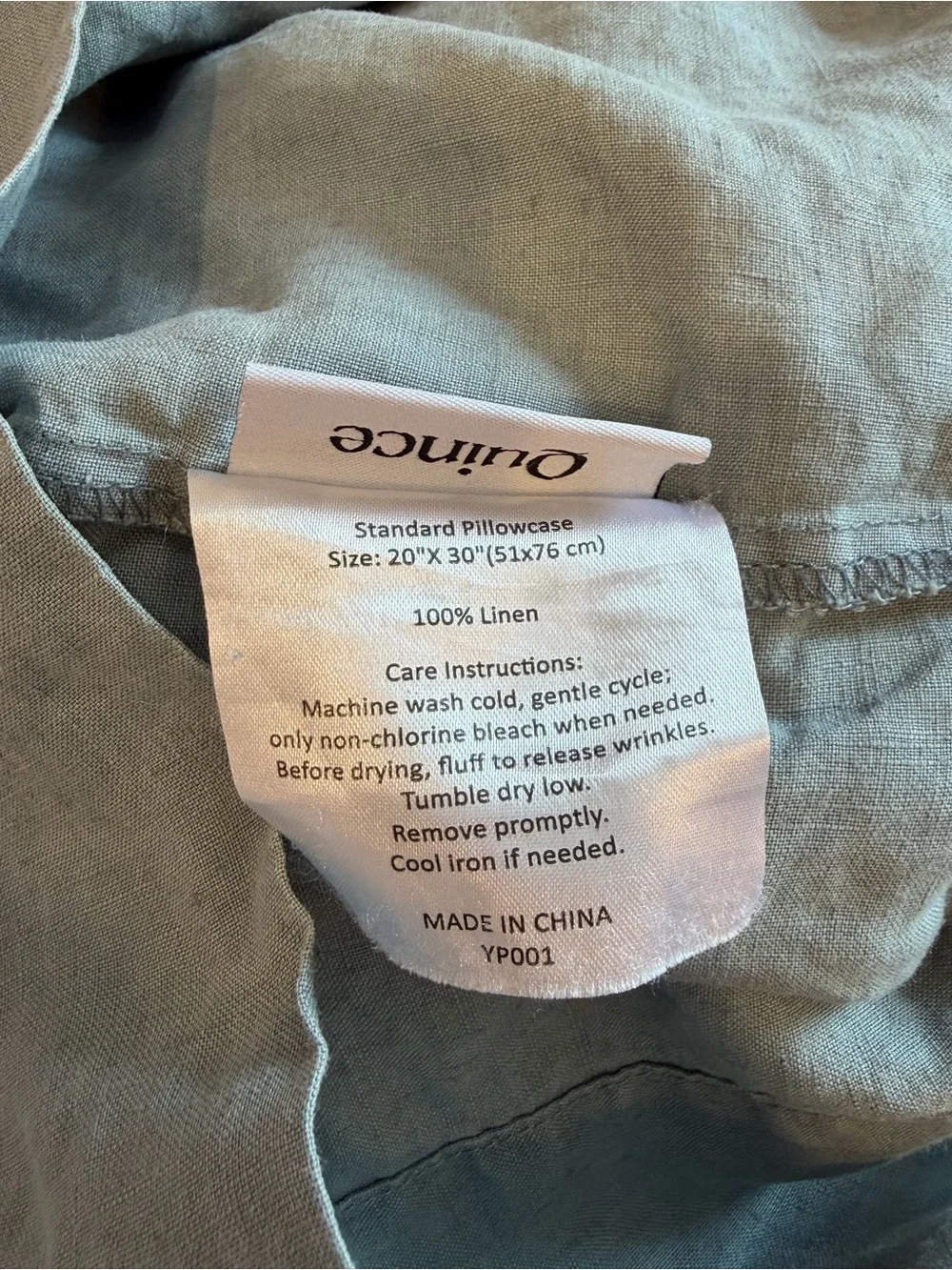 Quince European Linen Dusty Blue Sheet Set - Only 1 pillowcase Queen